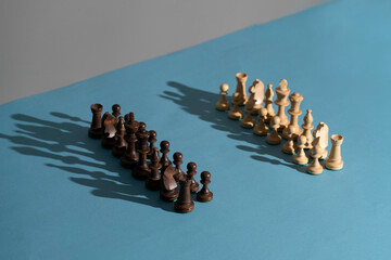 chess start position before fight, abstract business success concept