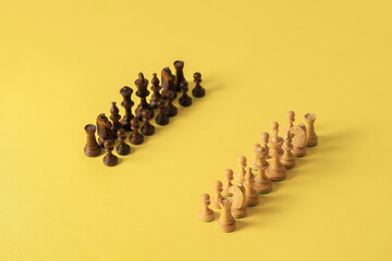 chess start position before fight, abstract business success concept