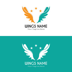 Fototapeta premium Wings Logo Design, Shield Wings Vector, Bird Feather Illustration