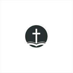 Church vector Logo design with Line art  Drawing style