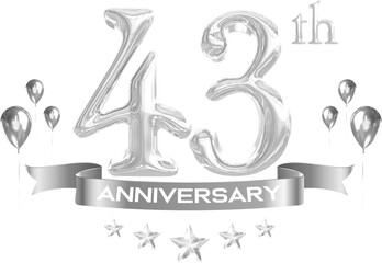 43th year anniversary silver 
