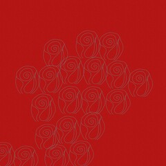 red background with roses
