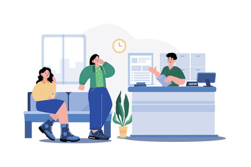 Hospital Reception Illustration concept on white background