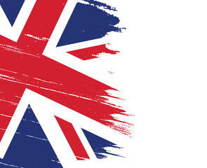UK flag with brush paint textured isolated  on png or transparent  background,Symbols of United Kingdom,Great Britain , template for banner,card,advertising ,promote,ads, web design, magazine