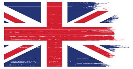 UK flag with brush paint textured isolated  on png or transparent  background,Symbols of United Kingdom,Great Britain , template for banner,card,advertising ,promote,ads, web design, magazine - obrazy, fototapety, plakaty