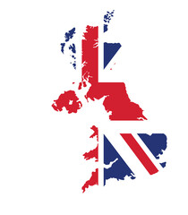 UK flag on map isolated  on png or transparent  background,Symbols of  United Kingdom,Great Britain,template for banner,card,advertising ,promote, TV commercial, ads, web