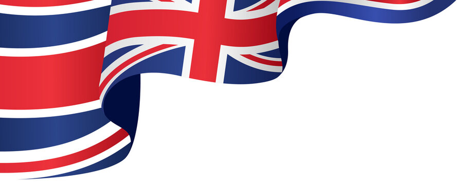 Waving flag of  UK isolated  on png or transparent  background,Symbols of  United Kingdom,Great Britain,template for banner,card,advertising ,promote, TV commercial, ads, web