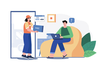 Man getting free product delivery