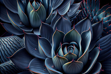 agave cactus dark blue 