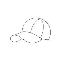 cap line art icon isolated on white background - vector illustration of book. Perfect for coloring book, textiles, icon, web, painting, children's books, t-shirt print.