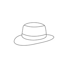 Cowboy hat line art icon - Cowboy hat vector. illustration of Cowboy hat. Perfect for coloring book, textiles, icon, web, painting, children's books, t-shirt print.