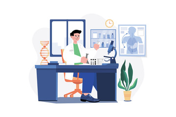 Research Lab Illustration concept on white background