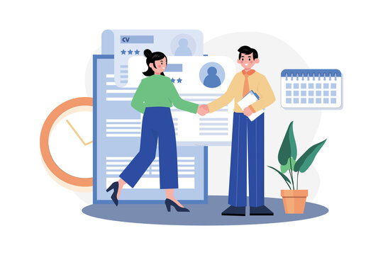 Recruitment Process Illustration concept on white background