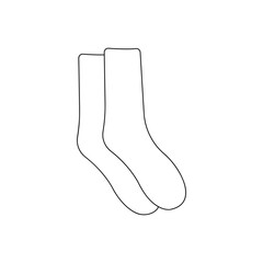 Socks outline icon vector shown on white background. coloring sheet for kids. for home decor such as posters, wall art, tote bag, t-shirt print.