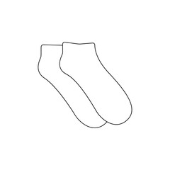 Socks outline icon vector shown on white background. coloring sheet for kids. for home decor such as posters, wall art, tote bag, t-shirt print.