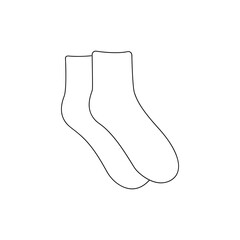 Socks outline icon vector shown on white background. coloring sheet for kids. for home decor such as posters, wall art, tote bag, t-shirt print.