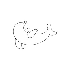 Vector illustration of a dolphin jumping on a white background.