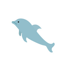 Vector illustration of a dolphin jumping on a white background.