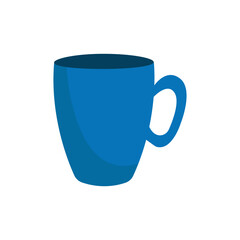 Blue cup color Vector icon isolated on white background. Perfect for coloring book, textiles, icon, web, painting, children's books, t-shirt print.