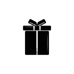 Black color Christmas Giftbox silhouette