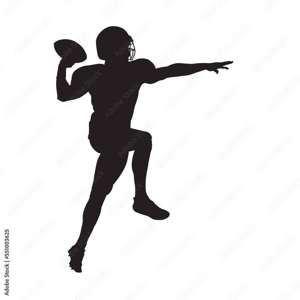 Wall mural American football player isolated vector silhouette.