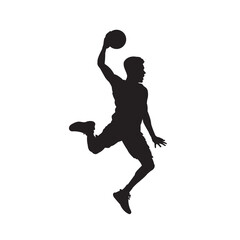 Fototapeta na wymiar Male hand ball sport player silhouette vector isolated.