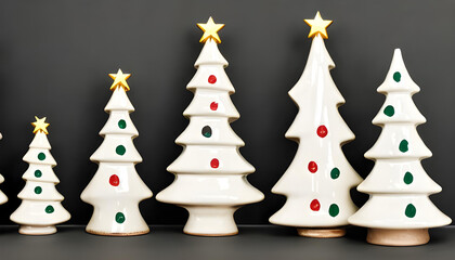 CERAMIC CHRISTMAS PINE TREE DECORATION