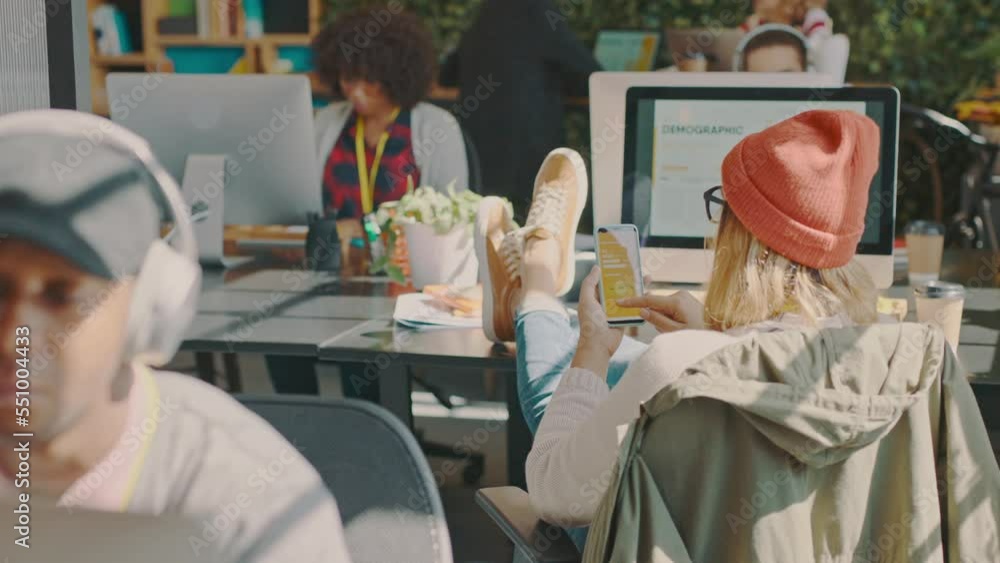 Poster coworking, digital marketing and business people with ux website, digital design and planning on pho