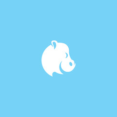 Hippo animal simple minimalist logo design