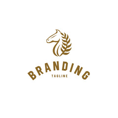 Horse nature organic simple minimalist logo design