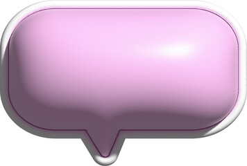 cute 3d pink text box, speech bubble box decoration