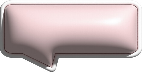 Fototapeta premium cute 3d pink text box, speech bubble box decoration