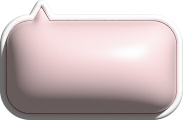 cute 3d pink text box, speech bubble box decoration