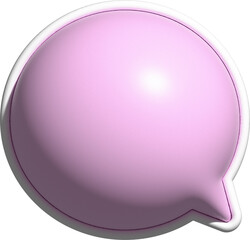 cute 3d pink text box, speech bubble box decoration