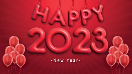 Happy New Year 2023 3D Text Effect