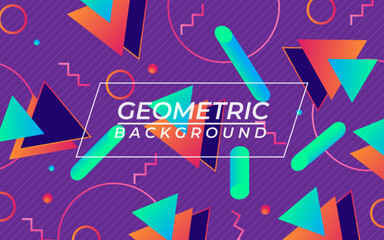 Minimal geometric colorful triangle shape background