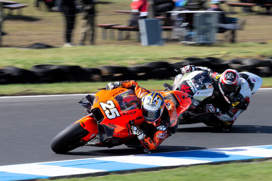 Raul Fernandez of Spain on the Tech3 KTM Factory Racing KTM during MotoGP Free Practice 3 at The 2022 Australian MotoGP.