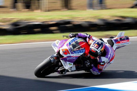 Johann Zarco of France on the Pramac Racing Ducati during MotoGP Free Practice 3 at The 2022 Australian MotoGP.