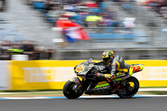Maverick Vinales of Spain on the Aprilia Racing Aprilia during MotoGP qualifying at The 2022 Australian MotoGP.