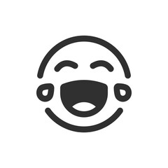 Laughing Emoji icon in Glyph Style