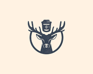 Deer Head Logo, Animal Logo, Deer Vector, Vintage Deer Logo, deer icon, deer head, 