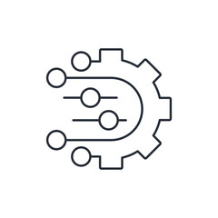 Electronic process control element. Automatic digital technologies. Vector linear icon isolated on white background.