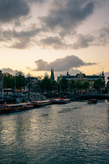 sunset over the canal