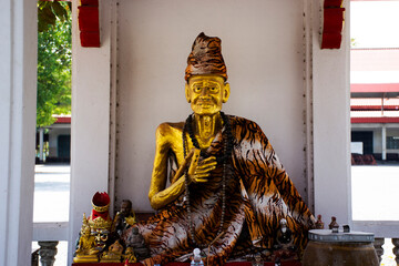 Ancient hermit or antique ruin eremite statues for thai people travelers travel visit and respect...