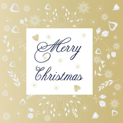 Festive background, a greeting card with a wish inscription, decorated with festive elements