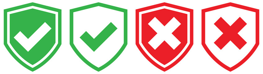 shield check mark icon set. style sign symbol for app and web, vector illustration