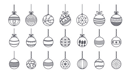 collection of xmas bauble icons design for christmas decoration vector illustration