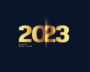 Happy new 2023 year banner with elegant gold text design vector illustration