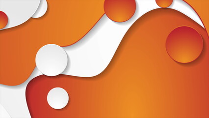Orange and white abstract wavy corporate background