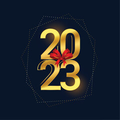 2023 happy new year greeting background with ribbon and text space vector illustration